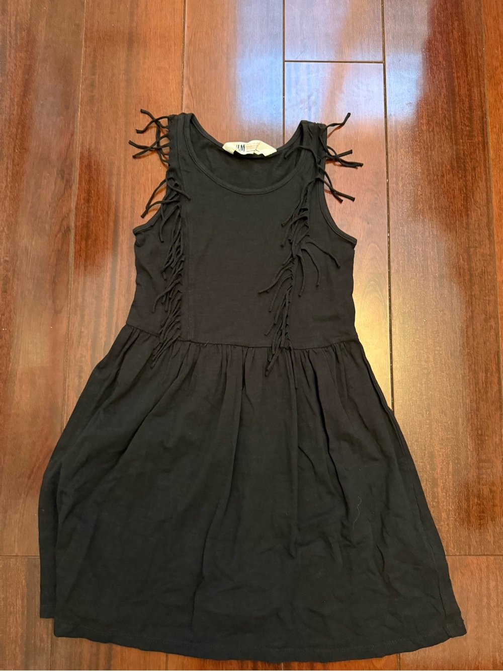 H&M Black Sleeveless Fringe Tank Dress for Kids